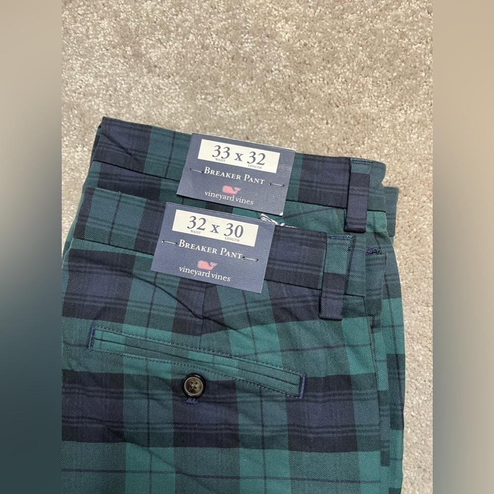 NWT Vineyard Vines Men’s Blackwatch Breaker Pant Charleston Green,Multiple Sizes - Picture 9 of 9